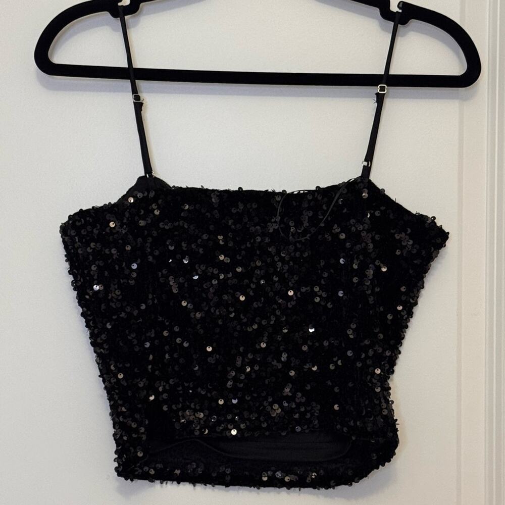 Sadie & Sage Black Sequin Camisole - Picture 3 of 3